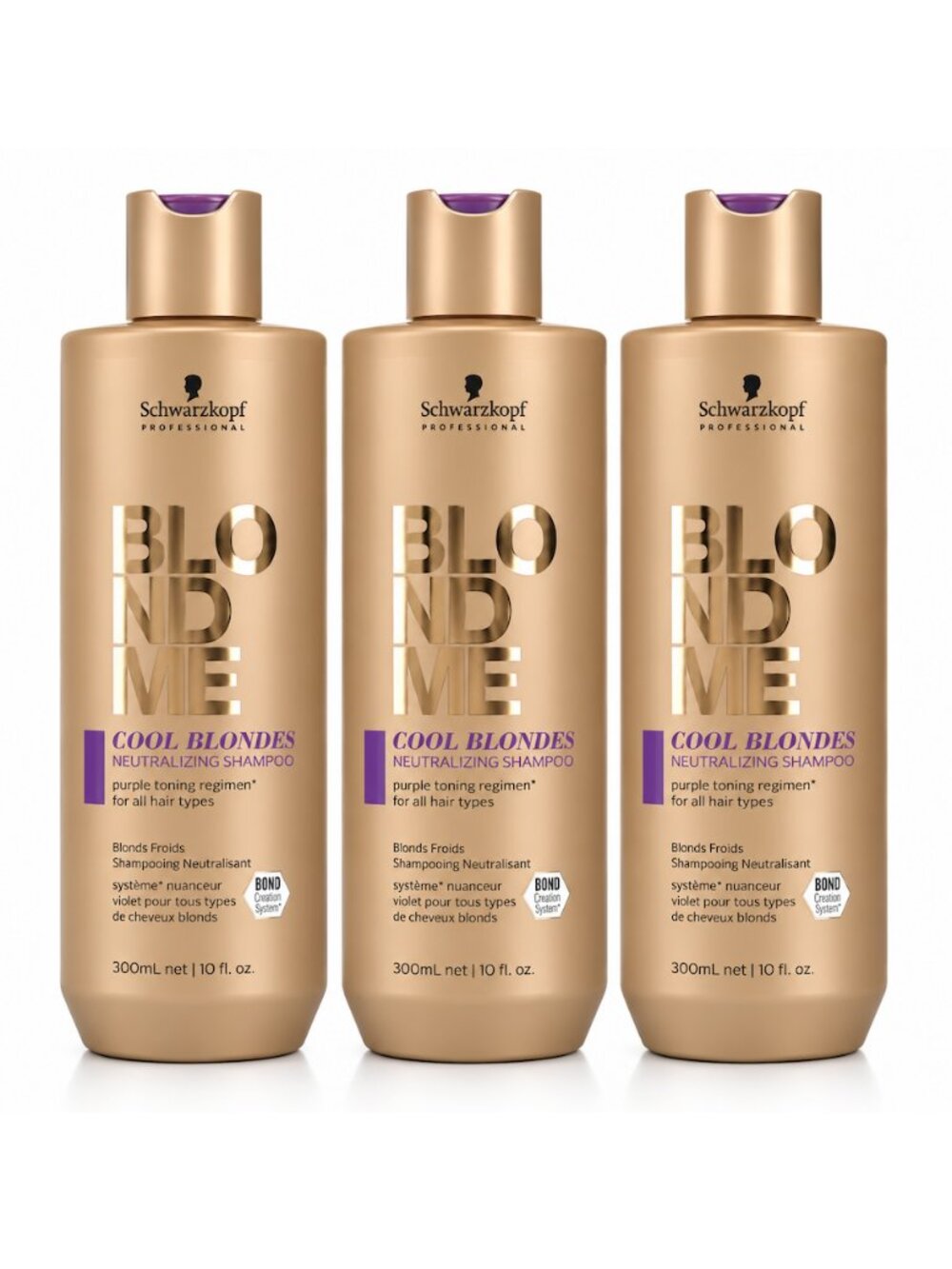 Schwarzkopf Professional BLONDME Cool Blondes Neutralizing Shampoo 10 oz/ 3 Pack